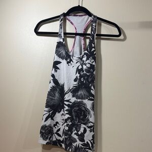 lululemon Black and White Floral Tank Top